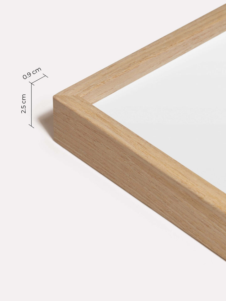 Thin Frame, Oak, A3 - Close-up view